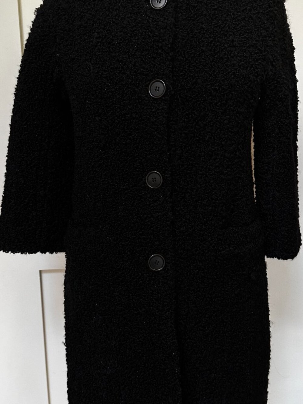 ASPESI Black Coat Jacket, Wool Boucle, Slim Fit Women Size IT 42 /US 8 Pre-owned